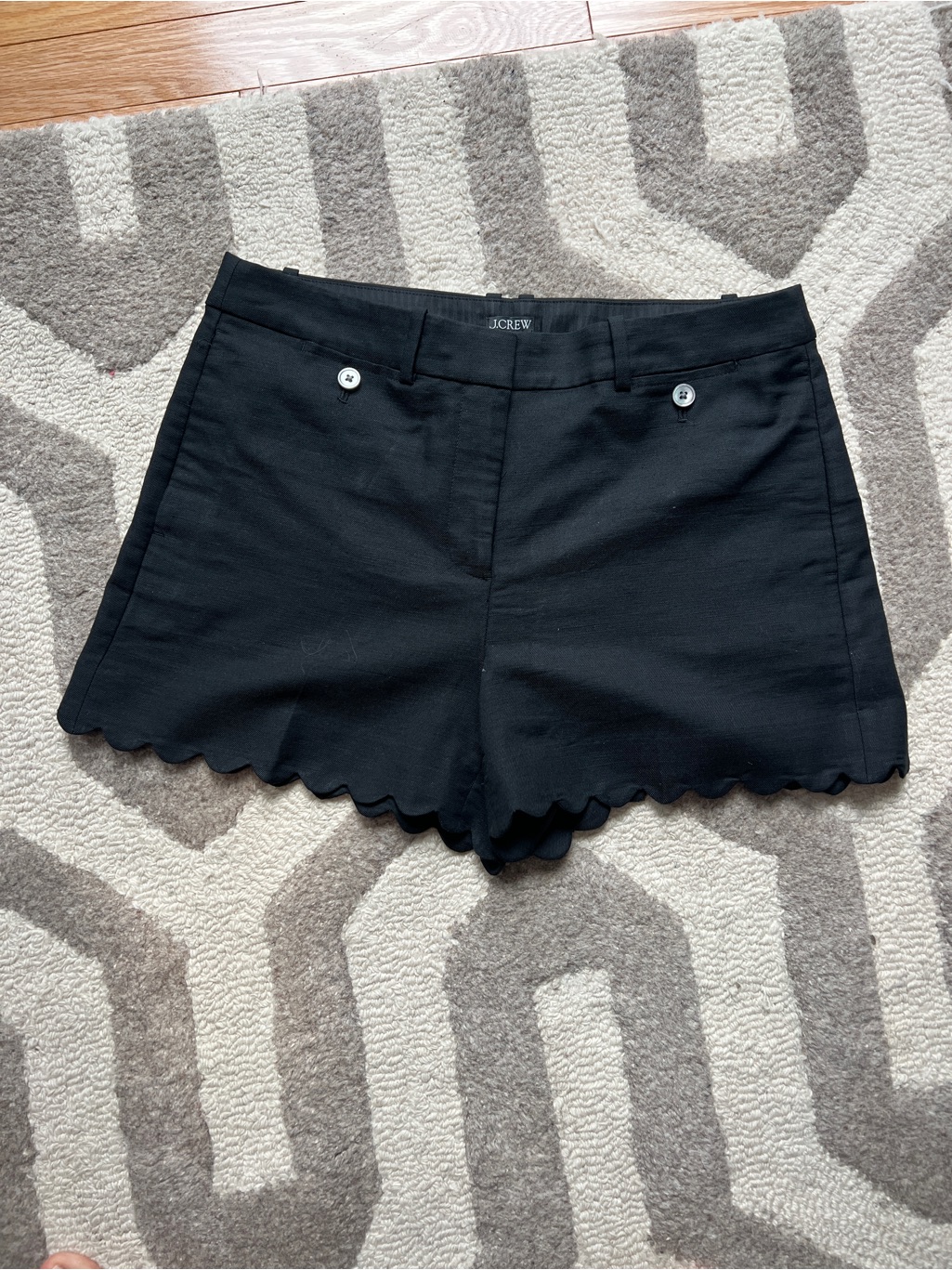 J. Crew 4” Black Scallop Gramercy Linen Blend High Rise Women's 2026 Cs662